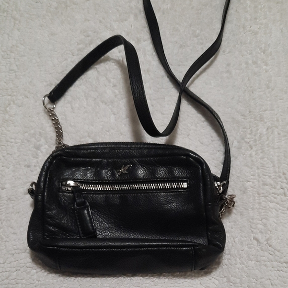 Kenneth Cole Black Leather Crossbody Bag - Picture 1 of 5